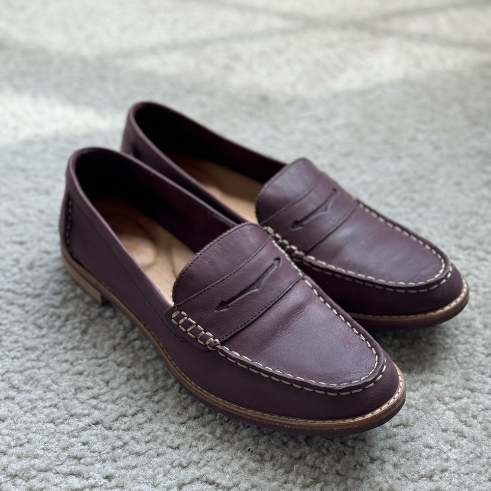 Women’s Dark Purple Sperry Seaport Penny Loafers
